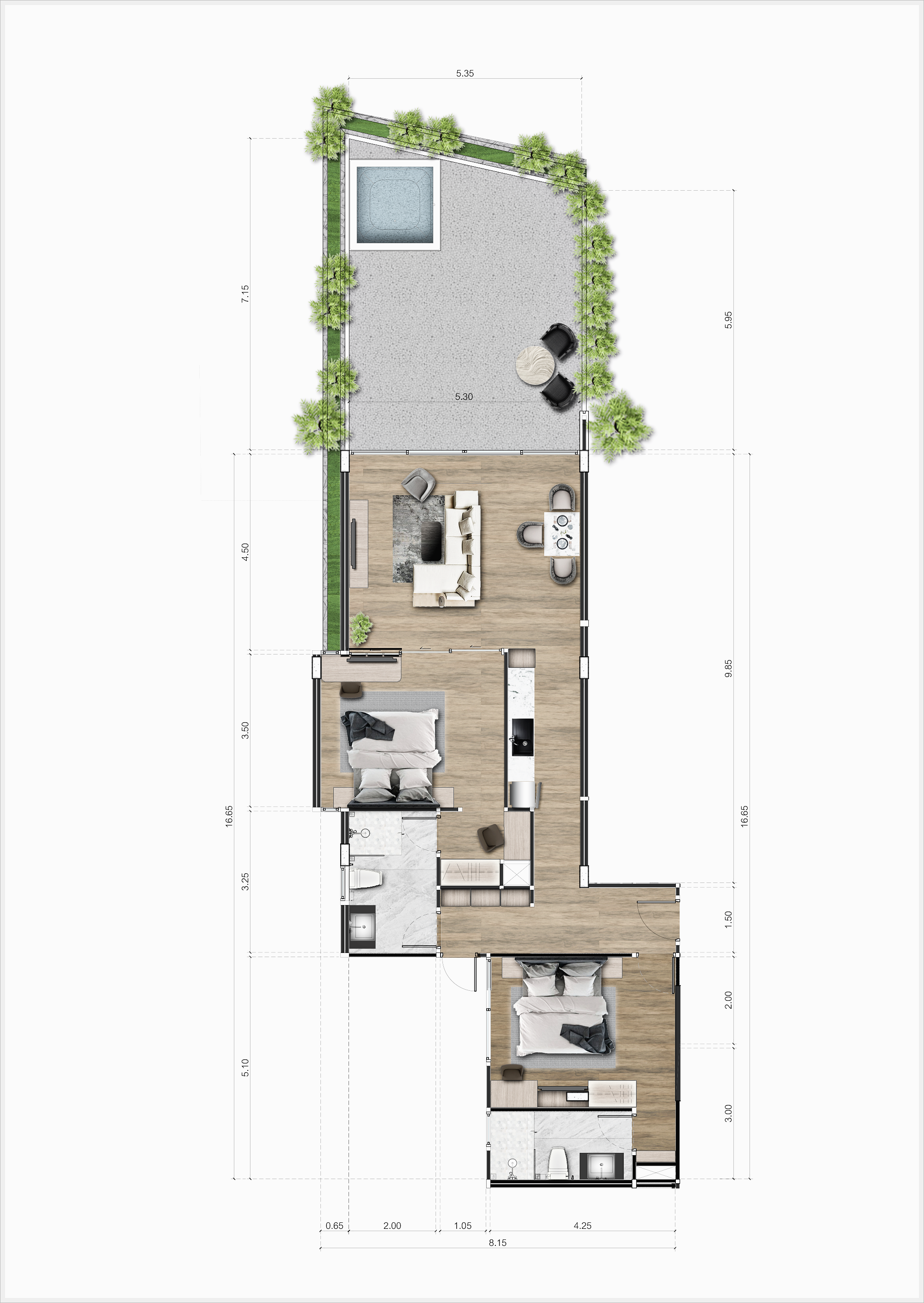 Superior Private Pool Suite – 125 SQ.M | Waterfall & Garden Views